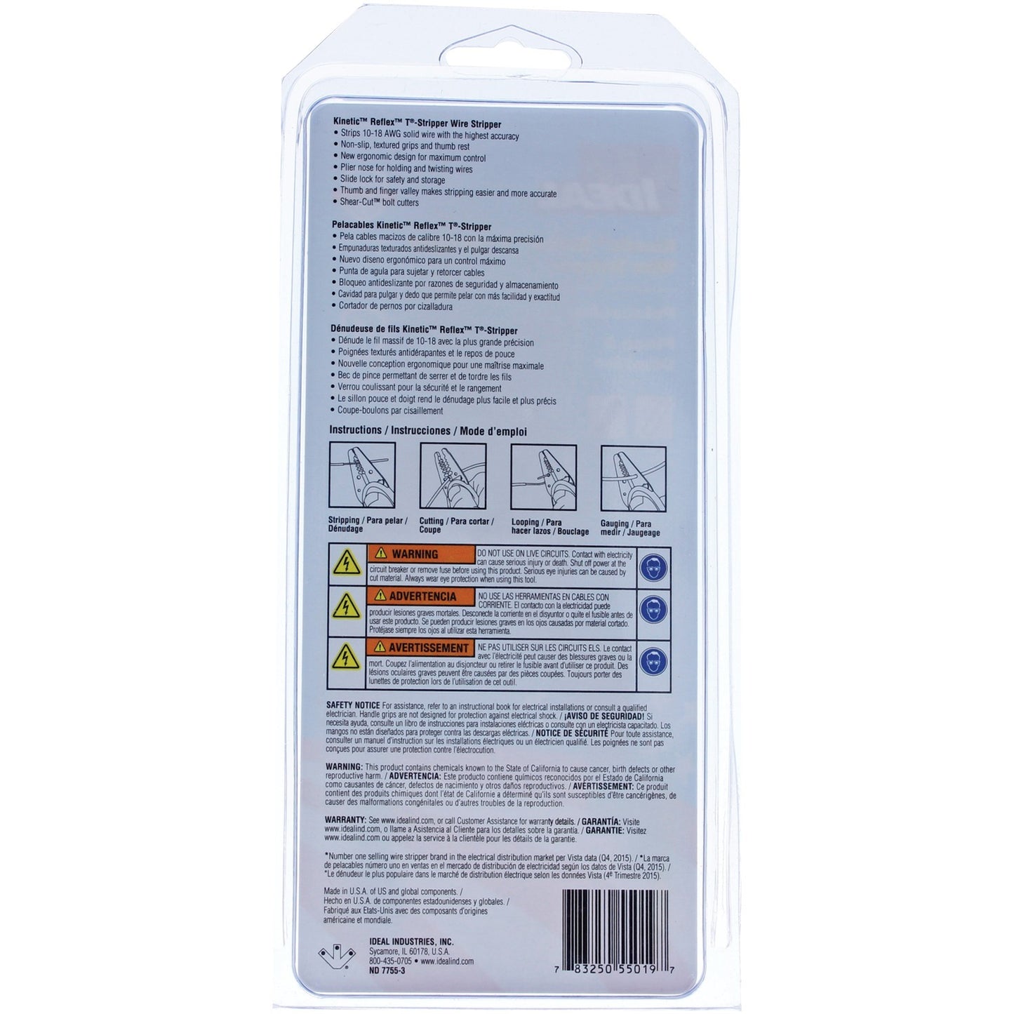 IDEAL 45-915 Kinetic Reflex T-Stripper Wire Stripper