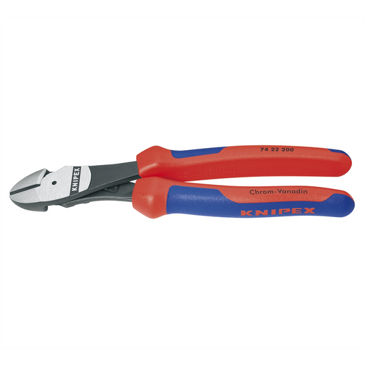 Knipex 8" high leverage angled diagonal cutters-comfort g