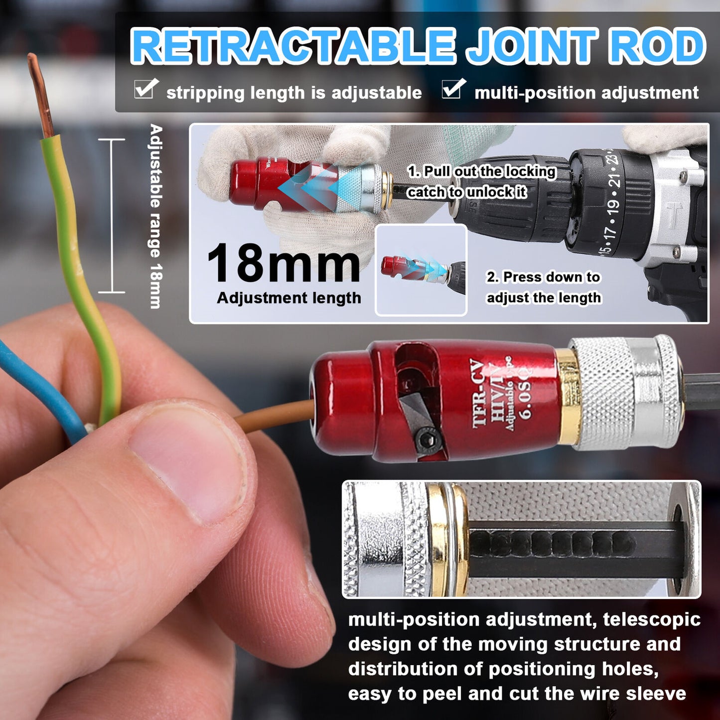 Electric Wire Stripper Tool Electric Wire Peeling Machine for Power Drill Driver Tool 2.5SQ 4SQ 6SQ