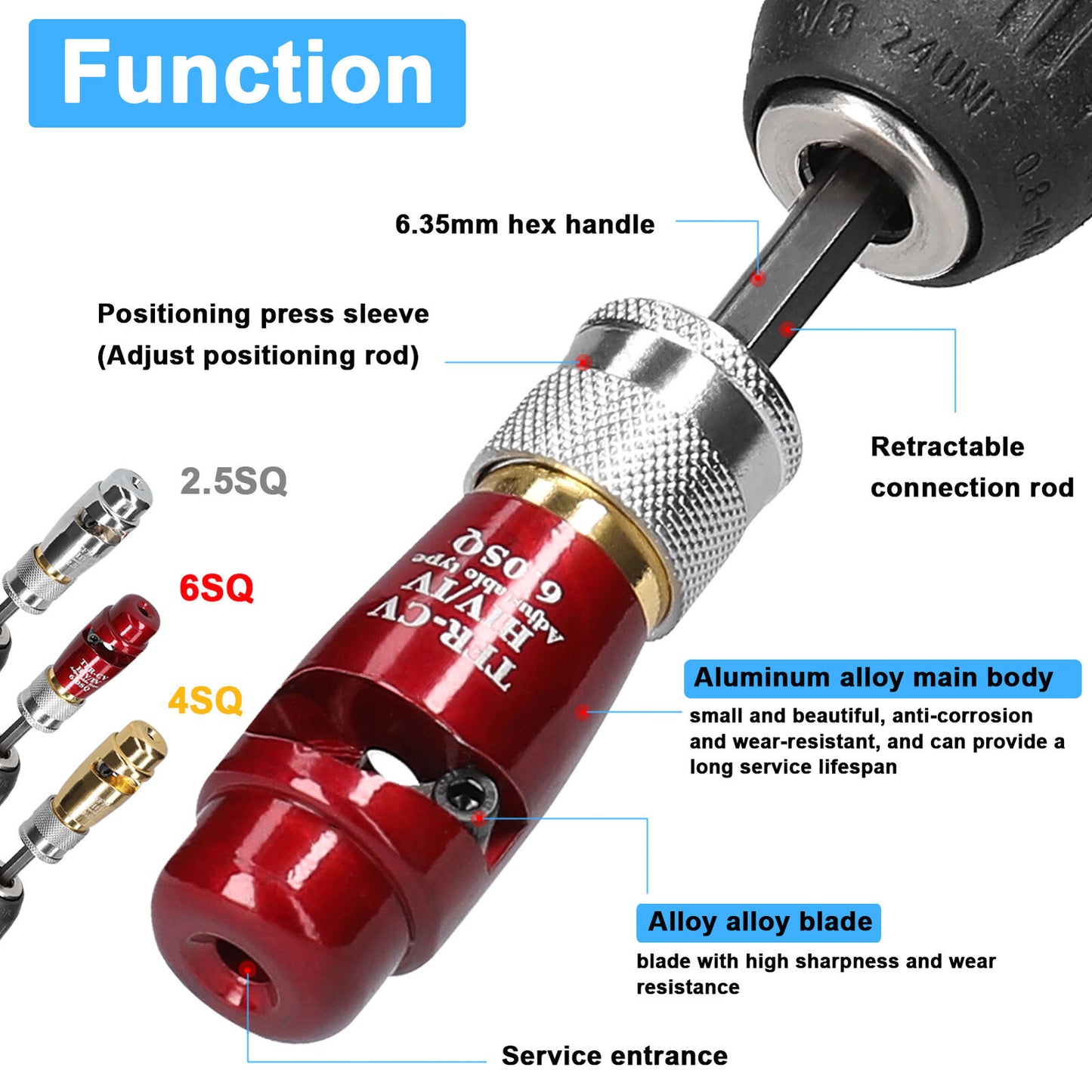 Electric Wire Stripper Tool Electric Wire Peeling Machine for Power Drill Driver Tool 2.5SQ 4SQ 6SQ
