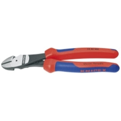 Knipex 8" high leverage angled diagonal cutters-comfort g