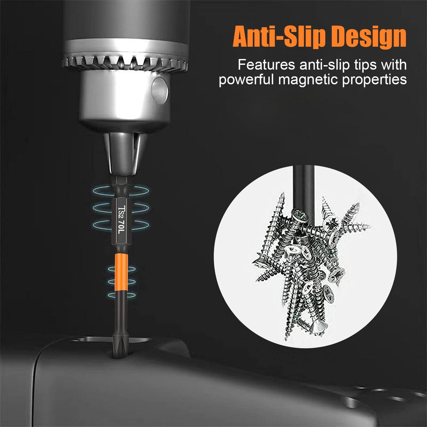 12Pcs PH2 Magnetic Screwdriver Drill Bits 1/4" Hex-Shank Strong Magnets Excellent Hardness Impact Driver Bit Set black