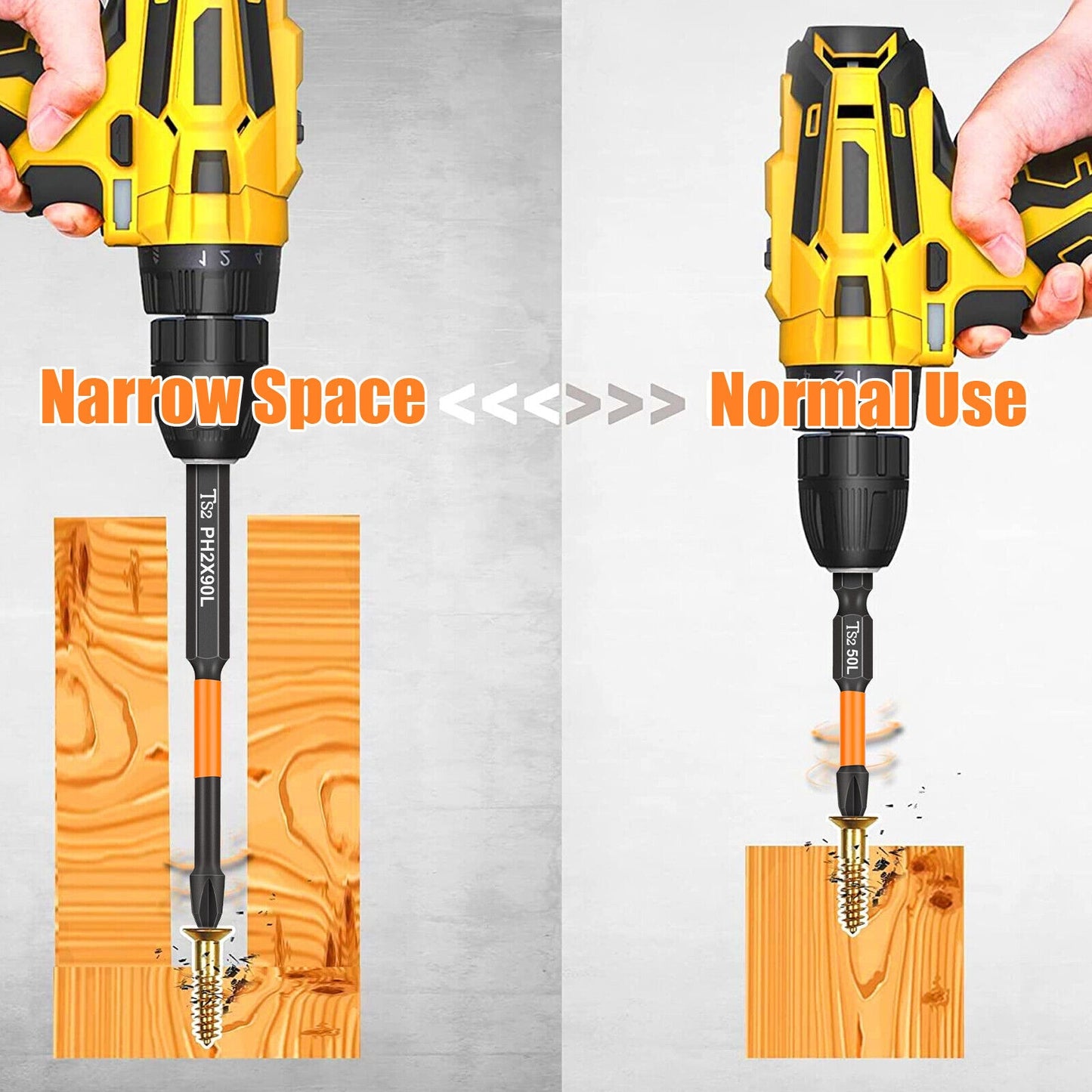 12Pcs PH2 Magnetic Screwdriver Drill Bits 1/4" Hex-Shank Strong Magnets Excellent Hardness Impact Driver Bit Set black
