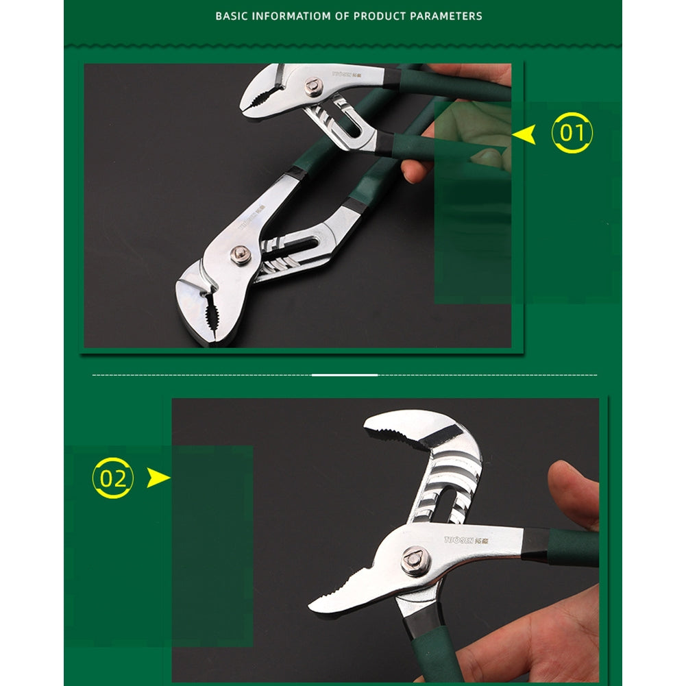 45#steel 10-inch Adjustable Water Pipe Wrench Clamp Pliers Hardware Tools Hand Tool Green