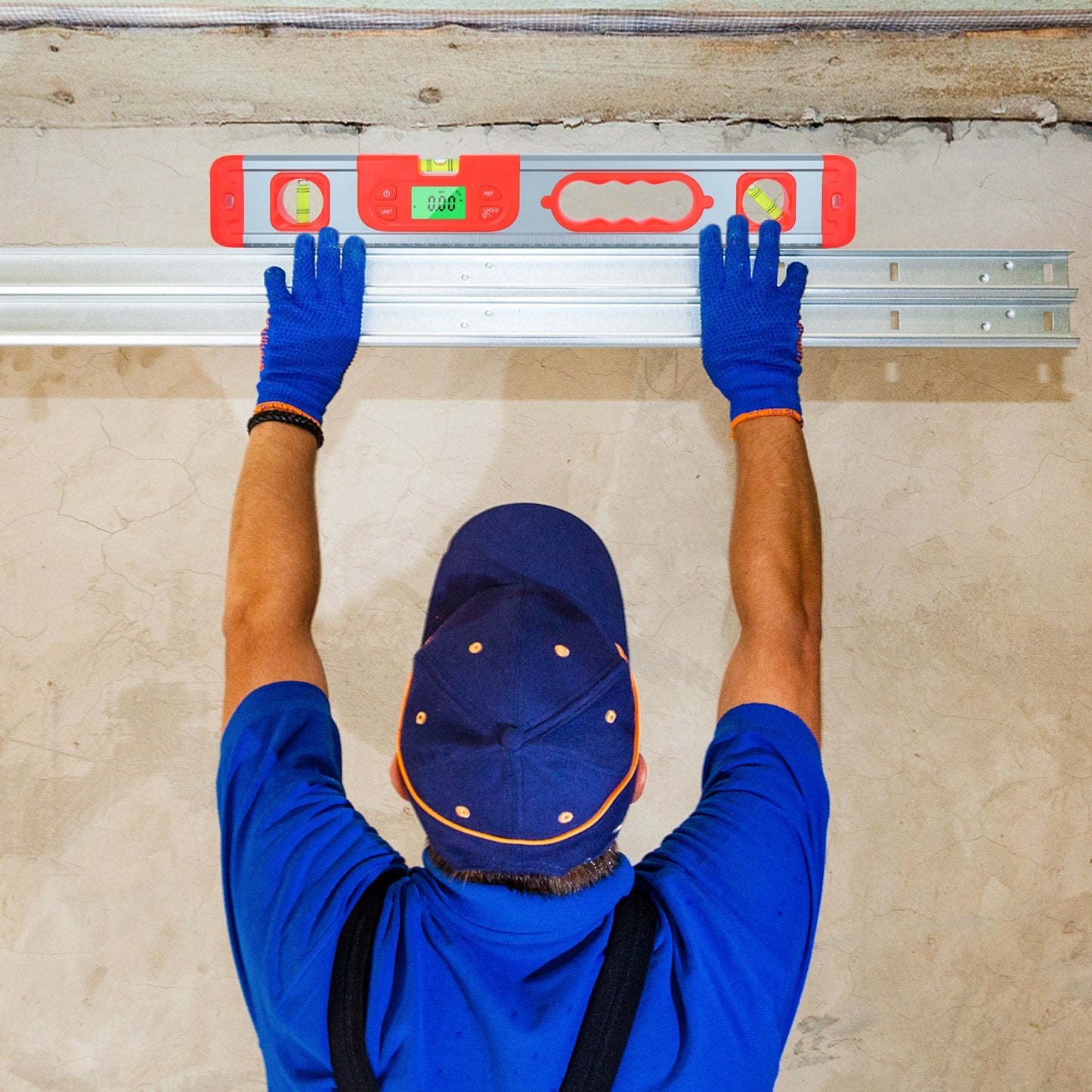 HLW-SJ-1 Digital Display Level Protractor Inclinometer Level Smart Electronic Level Tool Red