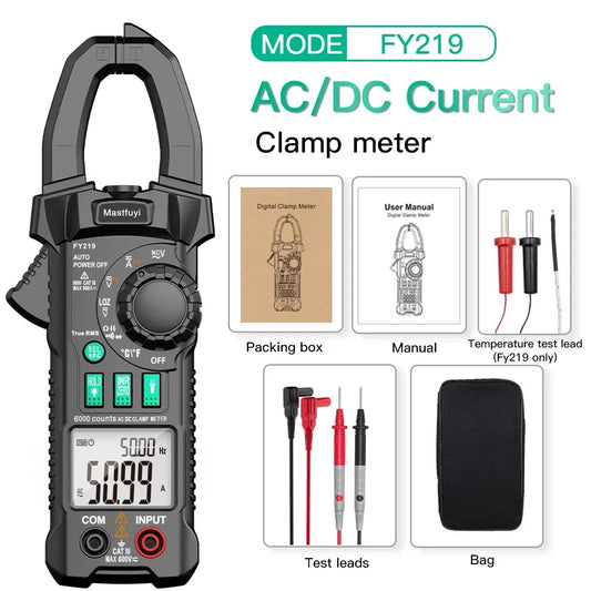 Color: Orange, Ships From: CHINA - MASTFUYI AC DC Digital Clamp Meter Auto Rang Multimeter True RMS Smart Plier Ammeter High Precision Current Voltage Multimetro